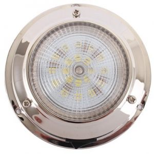 Plafonnier LED inox Ø ext. 137mm Ø verre 122mm